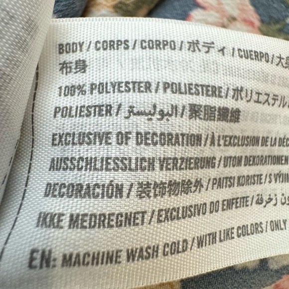 Abercrombie & Fitch Midi Wrap Skirt High Front Slit Blue Floral Large Preppy - Picture 6 of 6